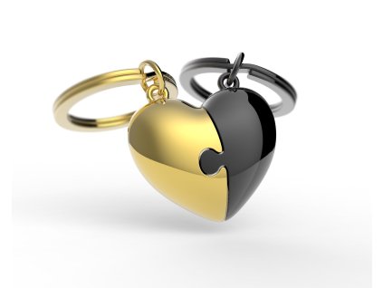 MTM - KĽÚČENKA - Dvojsrdce zlato-čierne