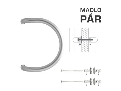 WA - MADLO M1 WA/A-DHP pár  STM - strieborná matná (RAL 9006)