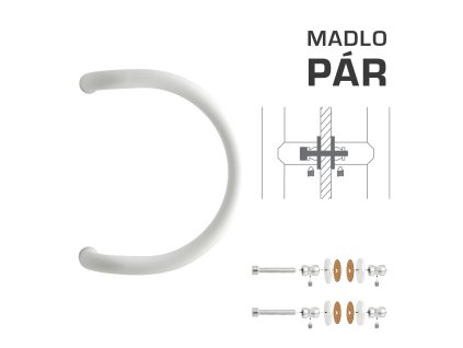 WA - MADLO M1 WA/A-S-SKLO pár  BIL - biela lesklá (RAL 9016)
