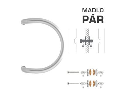 WA - MADLO M1 WA/A-S-SKLO pár  NEM - nerez matná