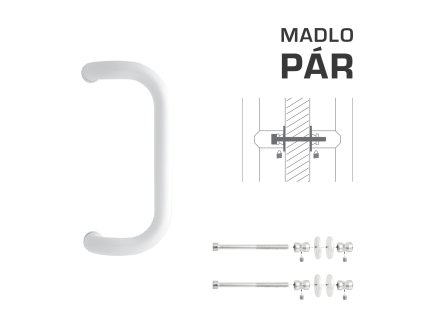 WA - MADLO M2 WA/A-DHP pár  BIL - biela lesklá (RAL 9016)