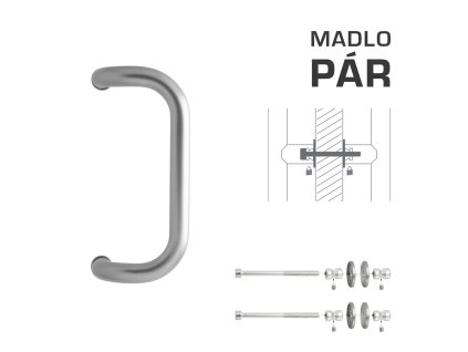 WA - MADLO M2 WA/A-DHP pár  STM - strieborná matná (RAL 9006)