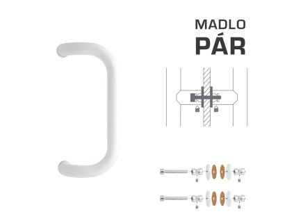 WA - MADLO M2 WA/A-S-SKLO pár  BIL - biela lesklá (RAL 9016)