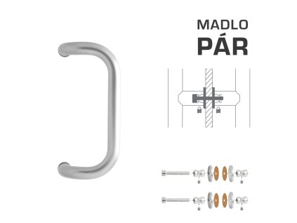 WA - MADLO M2 WA/A-S-SKLO pár  NEM - nerez matná