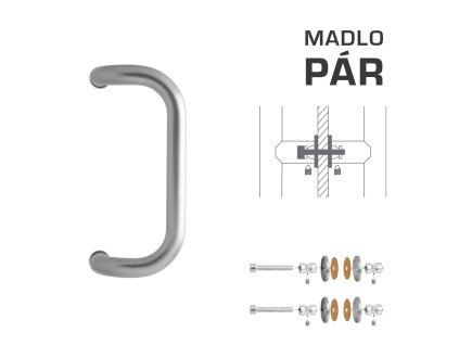 WA - MADLO M2 WA/A-S-SKLO pár  STM - strieborná matná (RAL 9006)