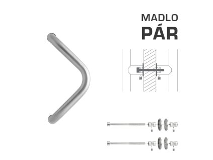 WA - MADLO M6 WA/A-DHP pár  STM - strieborná matná (RAL 9006)
