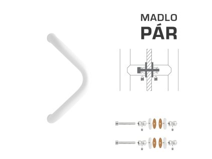 WA - MADLO M6 WA/A-S-SKLO pár  BIL - biela lesklá (RAL 9016)