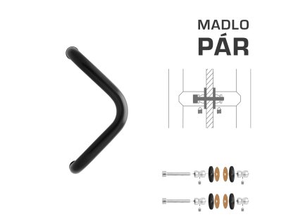 WA - MADLO M6 WA/A-S-SKLO pár  CIM - čierna matná (RAL 9005)