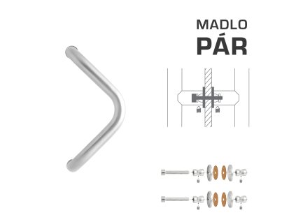WA - MADLO M6 WA/A-S-SKLO pár  NEM - nerez matná