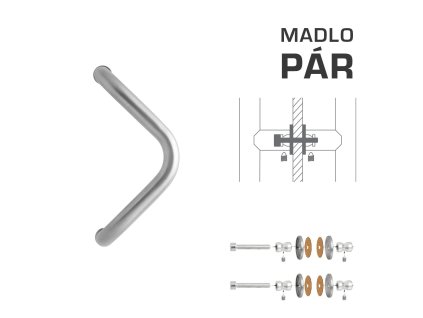 WA - MADLO M6 WA/A-S-SKLO pár  STM - strieborná matná (RAL 9006)