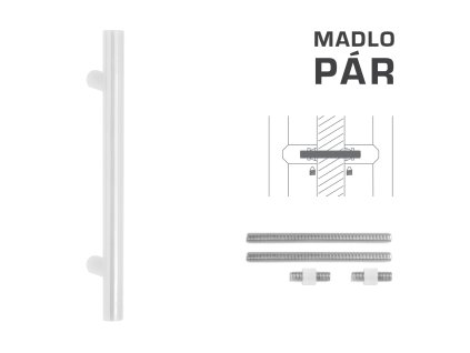 FT - MADLO kód K00 Ø 35 mm UN pár  BIM biela matná (FBO)