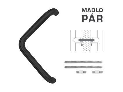 FT - MADLO kód K14T Ø 32 mm UN pár  CIM - čierna matná (FNO)