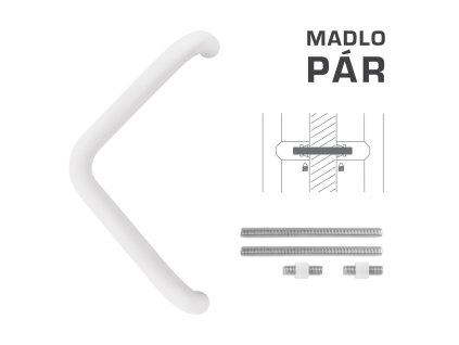 FT - MADLO kód K14T Ø 32 mm UN pár  BIM biela matná (FBO)