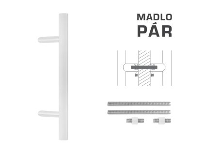 FT - MADLO kód K10 Ø 35 mm UN pár  BIM biela matná (FBO)