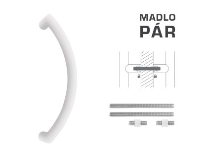 FT - MADLO kód K39 Ø 32 mm UN pár  BIM - biela matná (FBO)
