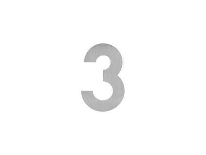 LR - DOMOVÁ ČÍSLICA "3" - 60 mm - nalepovacia  NEM - nerez matná