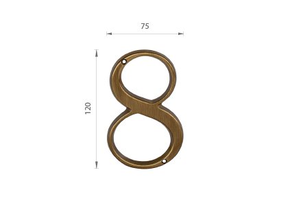 MPK -  DOMOVÁ ČÍSLICA "8" - 120 mm  BRM.LL - bronz matný