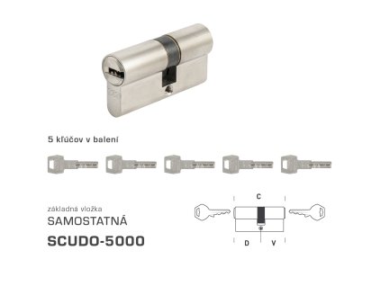 AGB - Vložka SCUDO 5000 S obojstranná  NIM - nikel matný