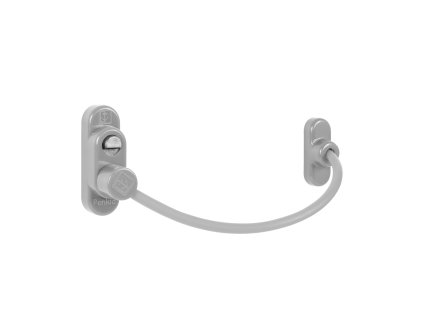 PD - Lankový zámok na okno s poistkou  STM - strieborná matná (RAL9006)