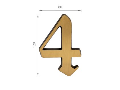 SS - DOMOVÁ ČÍSLICA  "4" -  120 mm  BRM.LL - bronz matný