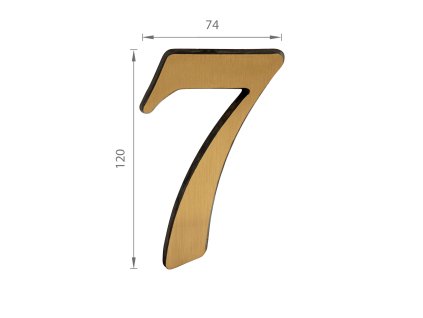 SS - DOMOVÁ ČÍSLICA  "7" -  120 mm  BRM.LL - bronz matný