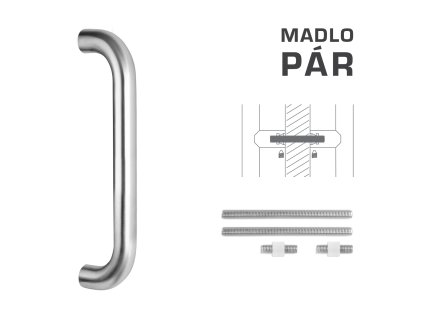 FT - MADLO kód K01 Ø 30 mm UN pár  NEM - nerez matná (F60)