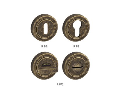 TI - ROZETA - R delená  BRA - bronz antik (46)