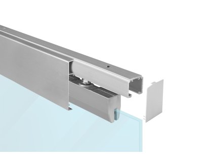 SC - POSUVNÝ SYSTÉM 100 SILENT GLASS 120  KG s krytom na profil (Prevedenie SC – posuvný systém 100 SILENT GLASS pre jednokrídlové dvere 1D 1500/120 s krytom)