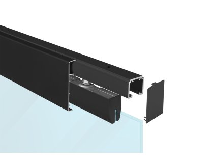 SC - POSUVNÝ SYSTÉM 100 SILENT GLASS 120  KG s krytom na profil (Prevedenie SC – posuvný systém 100 SILENT GLASS pre jednokrídlové dvere 1D 1500/120 s krytom)