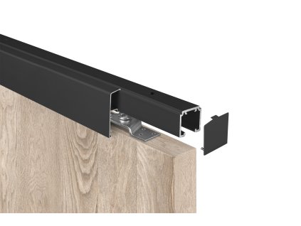 SC - POSUVNÝ SYSTÉM 100 SILENT 120 KG s krytom na profil (Prevedenie SC – posuvný systém 100 SILENT pre jednokrídlové dvere 1D 1500/120 s krytom)
