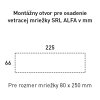 SRL - ALFA vetracia mriežka 80 x 250 mm  STM - strieborná matná (C0)