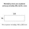 SRL - ALFA vetracia mriežka 100 x 250 mm  STM - strieborná matná (C0)