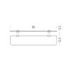 CB - PLUS W4916 - Sklenená polička s držiakmi 60 cm  CHL - chróm lesklý (CR)