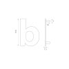 LR - DOMOVÉ PÍSMENO "b" - 150 mm  NEM - nerez matná