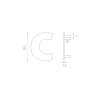 LR - DOMOVÉ PÍSMENO "c" - 115 mm  NEM - nerez matná