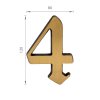 SS - DOMOVÁ ČÍSLICA  "4" -  120 mm  BRM.LL - bronz matný