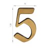 SS - DOMOVÁ ČÍSLICA  "5" -  120 mm  BRM.LL - bronz matný