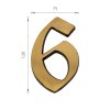 SS - DOMOVÁ ČÍSLICA  "6" -  120 mm  BRM.LL - bronz matný