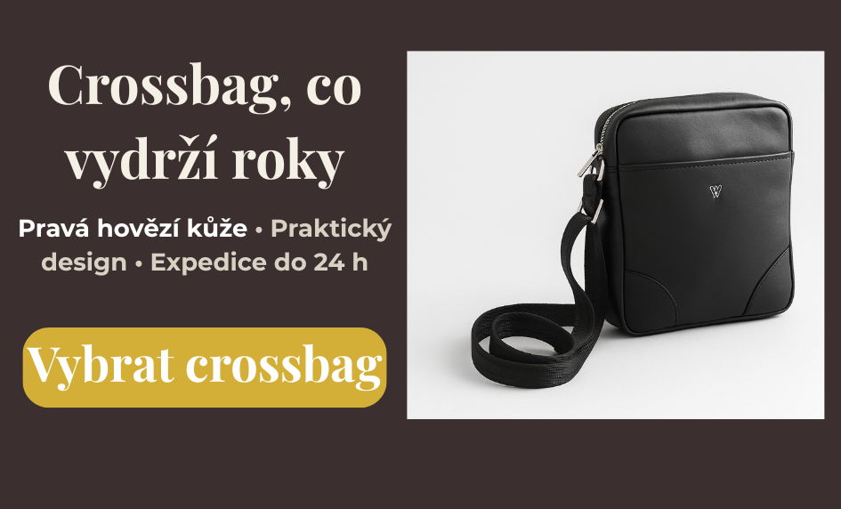 Pánské kožené crossbagy – pravá hovězí kůže, stylový dárek pro muže