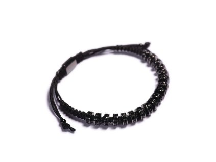 Pánský macrame náramek - luxusní stopery, destička