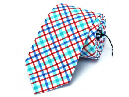 Barevná károvaná kravata