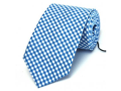 Modrobílá károvaná kravata