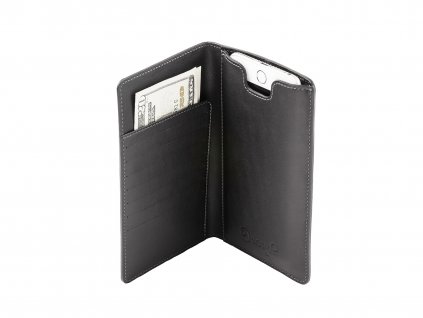 Kožená peněženka s pouzdrem na iPhone 7/6S/6 Plus, Černá