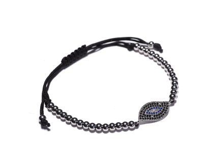 Náramek Evil Eye osazené zirkony a pozlacená chirurgická ocel