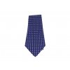 Tmavě modrá kravata s bílými puntíky