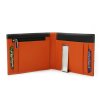 Pánská kožená peněženka s klipem dolarovka Noah, Černo-oranžová