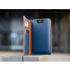 Kožená peněženka s pouzdrem na iPhone 7/6S/6, Hnědo/Modrá