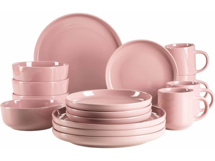 MÄSER Alenia 16dílná sada nádobí pro 4 osoby, růžová