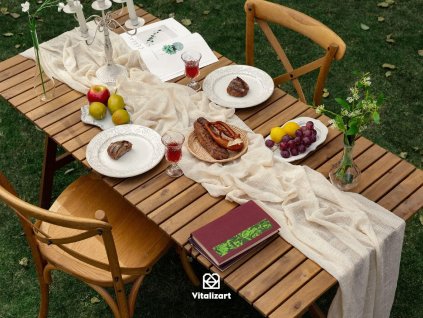 vitalizart syrovy behoun na stul gaza boho latka 244996902