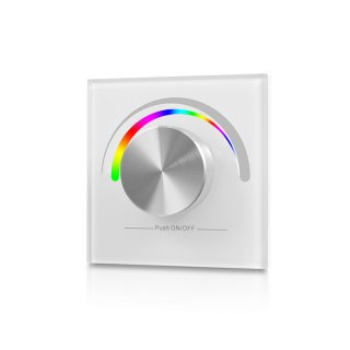 Weißer Funk Wand-Dimmer für RGB LED-Streifen Sunricher KNOB